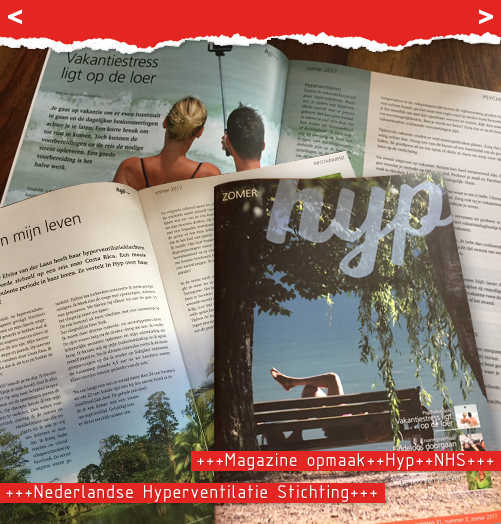Hyp magazine opmaak voor NHS Nederlandse Hyperventilatie Stichting